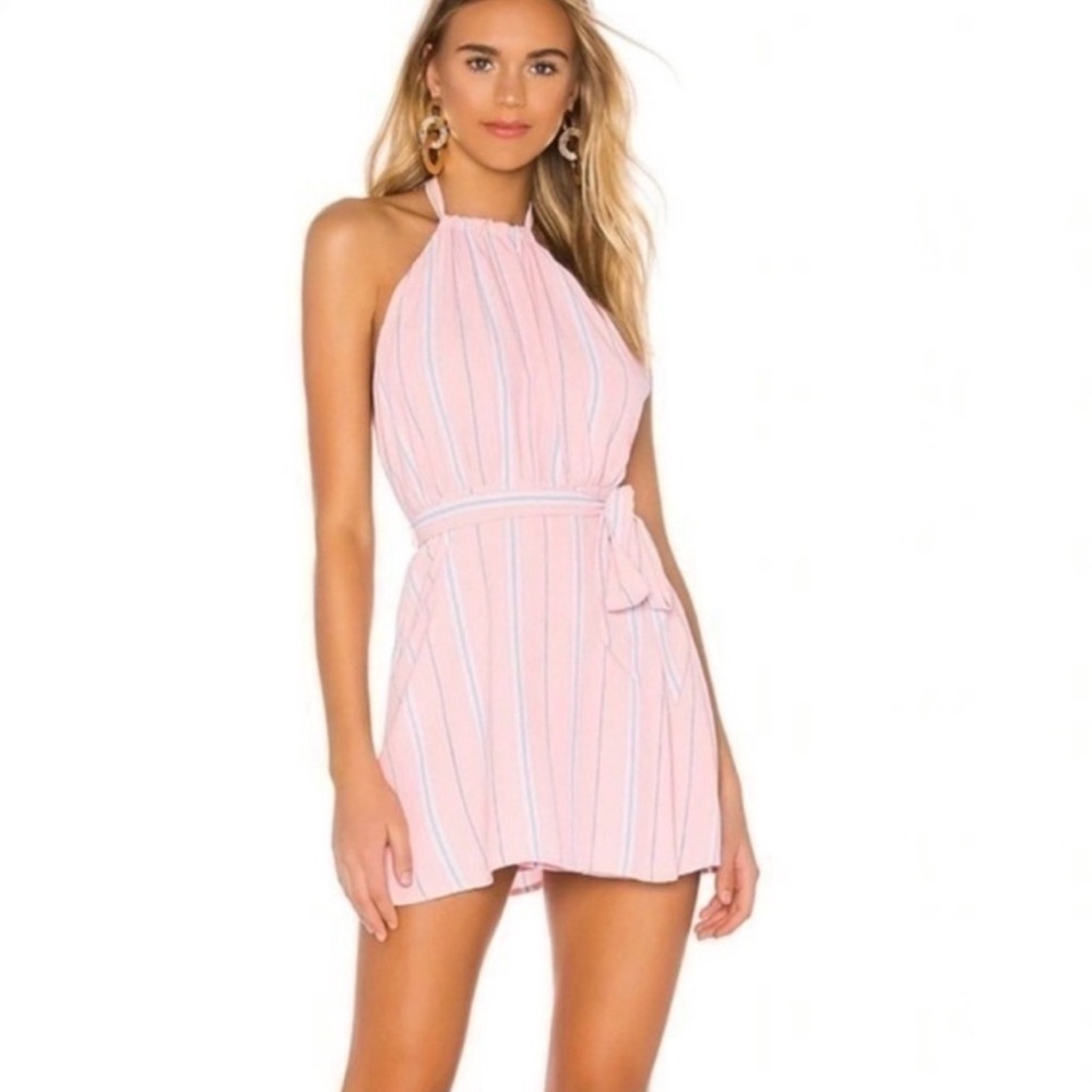 Superdown Pink Halter Stripe Mini Dress - Women's Summer Dress